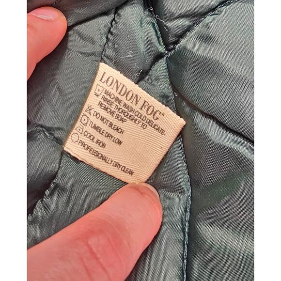 London fog vintage S REG blue green canvas warm winter car jacket cinch waist - Picture 6 of 9